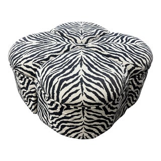 Oversize Clover Shape Zebra Ottoman For Sale