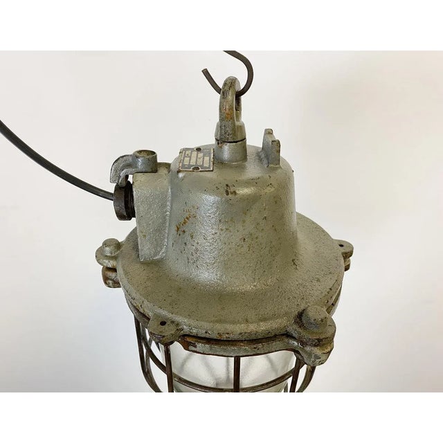 Vintage Industrial Cast Iron Pendant Light, 1960s For Sale - Image 6 of 13