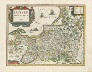 Antique Map of Prussia by Blaeu, 1635
