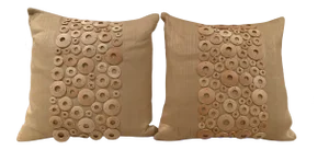 Pillows with Hand-Sewn Shells - a Pair