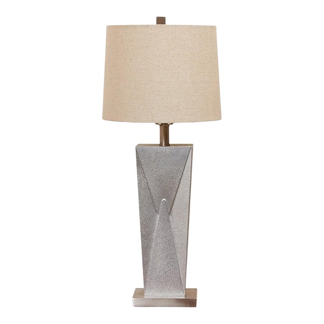 Mid 20th Century Silver Tone Designer Lamp For Sale