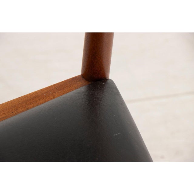 Black Teak Dining Chairs with Original Black Vinyl Upholstery from McIntosh, 1960, Set of 6 For Sale - Image 8 of 10