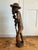 Vintage Large Wooden Folk Art Carving/Statue of a Man With a Pipe For Sale - Image 4 of 12