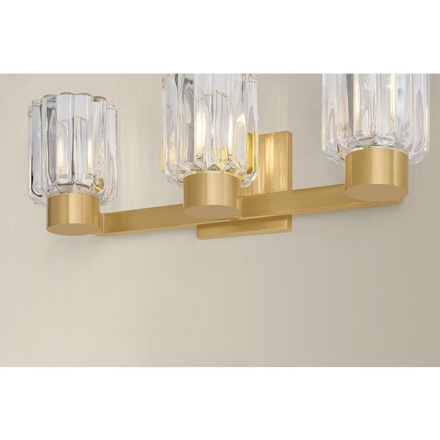 2020s Mitzi Danae 18 in. 3 Light Bath and Vanity in Aged Brass Finish For Sale - Image 5 of 7