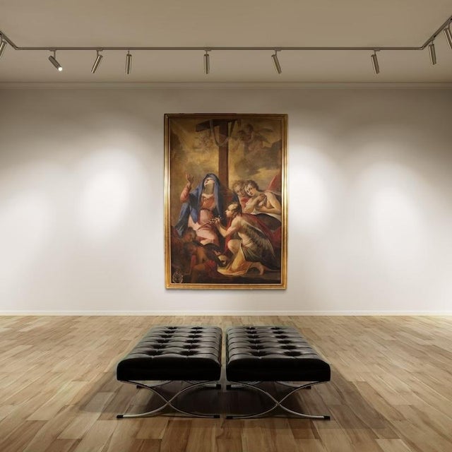 Italian Artist, Madonna of Sorrows with Angels, 1680, Oil on Canvas For Sale - Image 4 of 16
