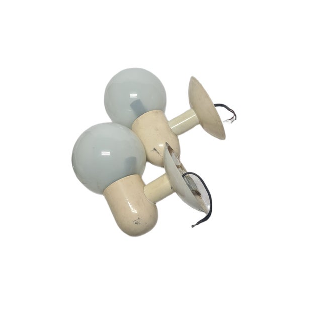 Cream Vintage Sconces, Poland, 1980s, Set of 2 For Sale - Image 8 of 10