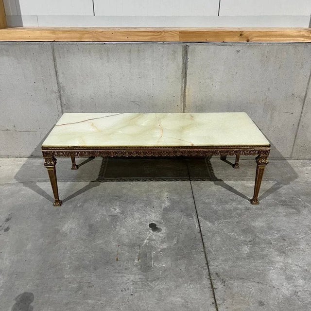 Brass and Marble Living Room Table For Sale - Image 12 of 13