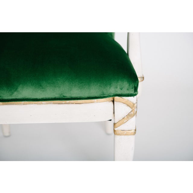 1980s Set of 10 Emerald Green Velvet Dining Chairs Attr. Marge Carson For Sale - Image 10 of 11