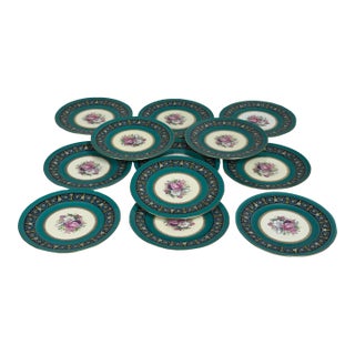 Circa 1980's Bavarian Porcelain Dinner Plates, Set of Twelve For Sale