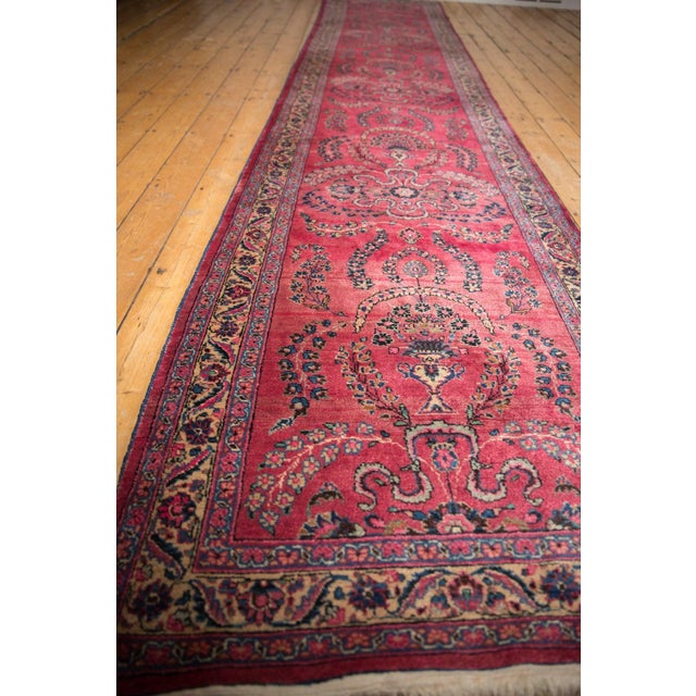 Traditional Vintage Meshed Rug Runner 3'4" X 16'1" For Sale - Image 3 of 12