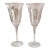 Vintage Handmade Etched Grapevine Tulip-Stem Wine Glasses – Set of 2 For Sale