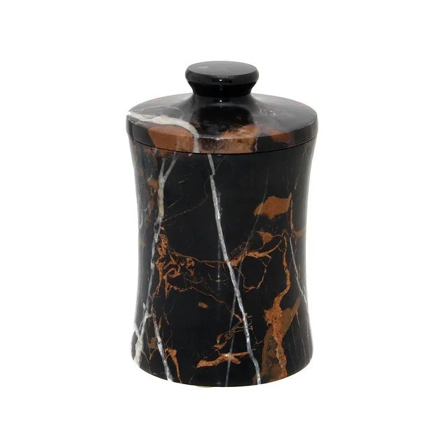 Black & Gold Marble Canister Chairish