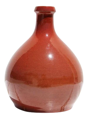 1970s Vintage Studio Pottery French Earthenware Bottle Vase