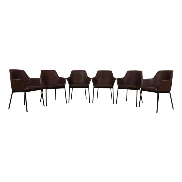 Freifrau Grace Chairs in Leather, Set of 6 For Sale
