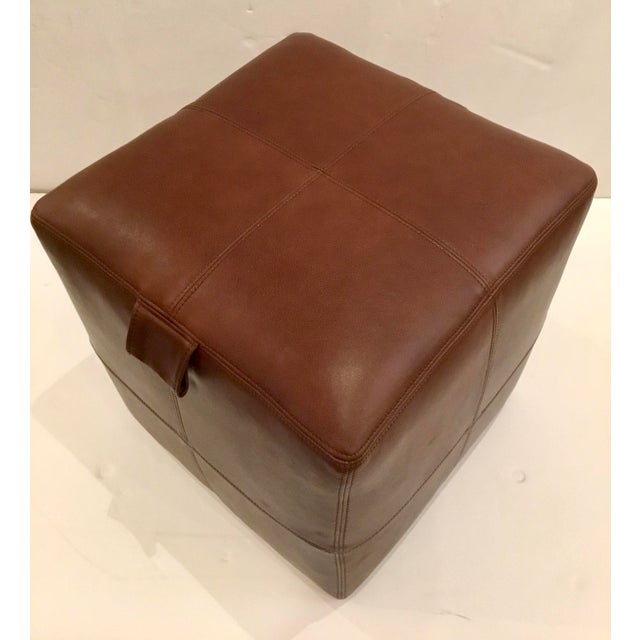 Baker Transitional Chocolate Brown Leather Ottoman Chairish