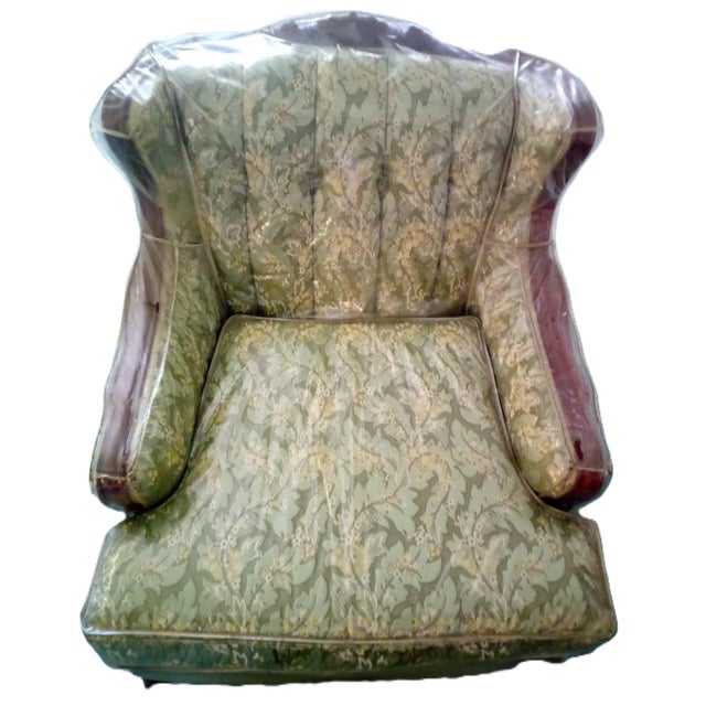 French-Provincial Wingback Armchair (Matches Couch) For Sale In Los Angeles - Image 6 of 6