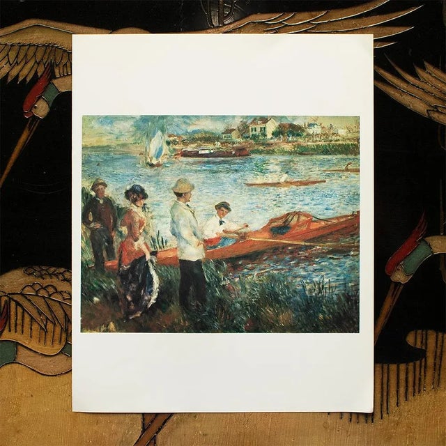 French 1977 After Auguste Renoir "Oarsmen at Chatou", Large Full-Color Print For Sale - Image 3 of 6