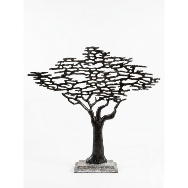 Brutalist Large Brutalist Cast Metal Acacia Tree Sculpture For Sale - Image 3 of 11