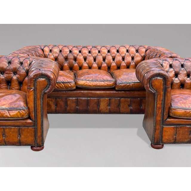 19th Century Leather Chesterfield Club Armchairs, 1880s, Set of 2 For Sale - Image 9 of 11