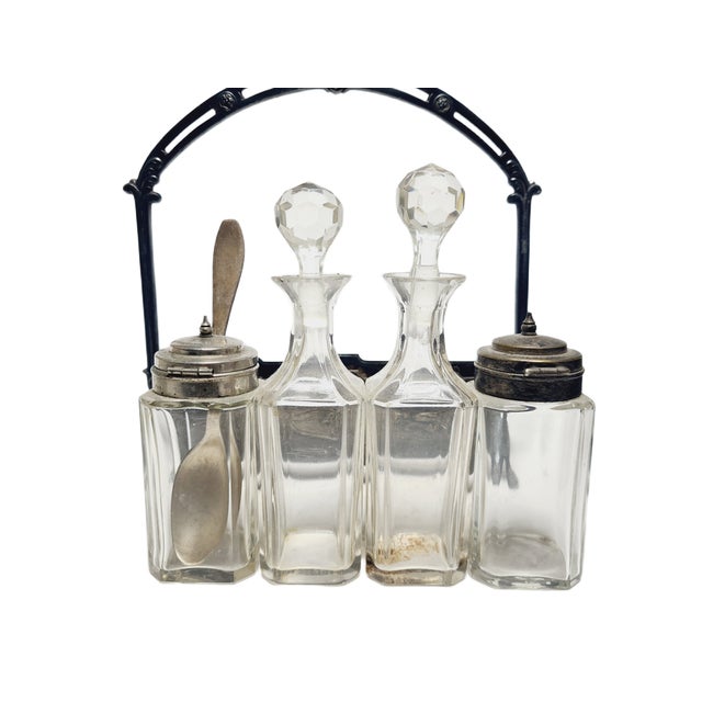 Art Nouveau Cabaret for Spices by Bracia Buch, Poland, 1890s, Set of 5 For Sale - Image 11 of 18