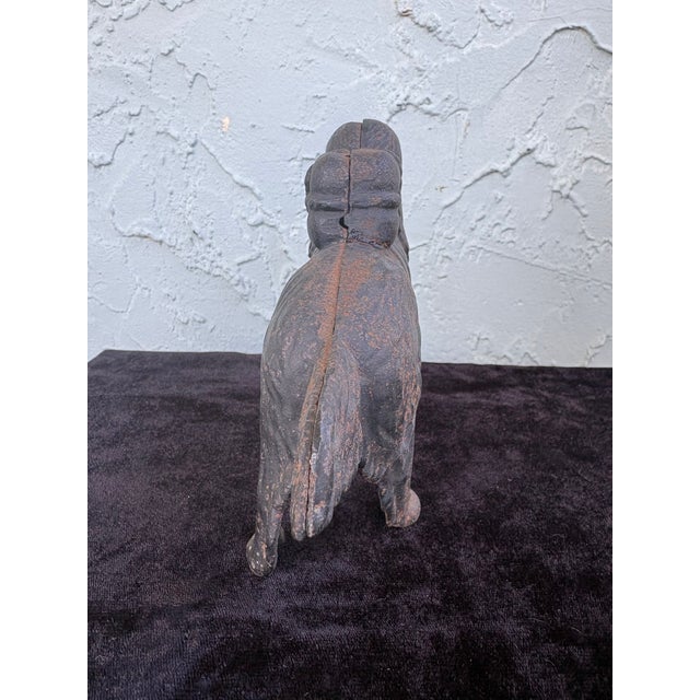 Antique Cast Iron Dog Still Coin Bank With Saddle Bags, Two-Piece Construction For Sale - Image 4 of 8