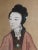 Antique 19th century Chinese painting on silk, portrait of a lady. Paint pigments on silk square laid on silk panel...