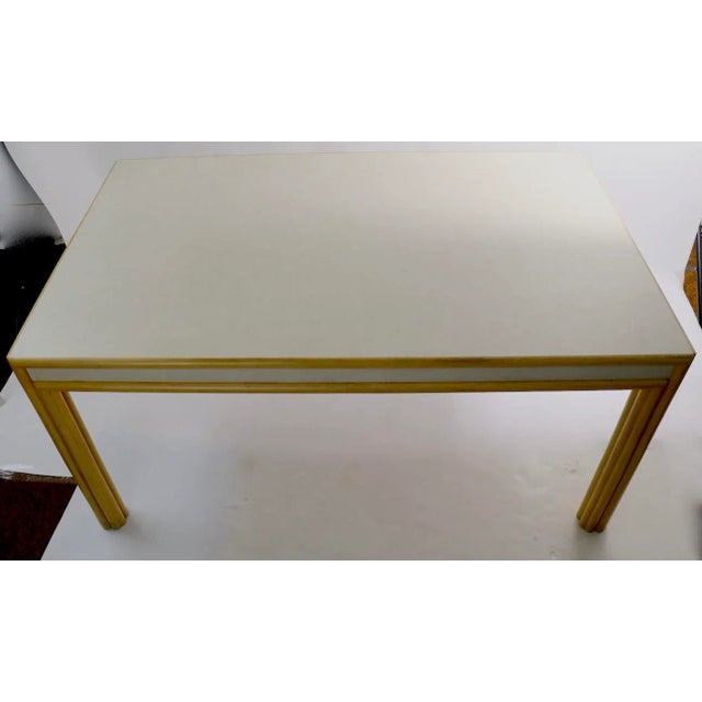 Wood Large Bamboo and Formica Dining Conference Table Desk Attributed to Ficks Reed For Sale - Image 7 of 10