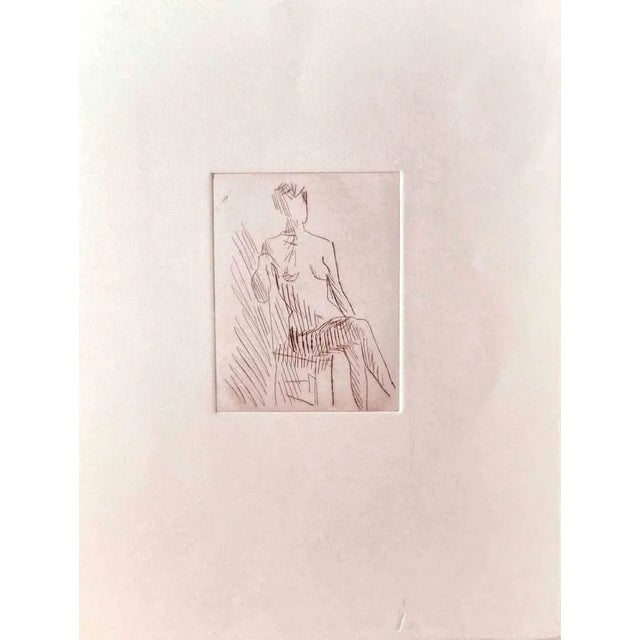 Female figure is an original Etching realized by an anonymous artist in the mid-20th Century. Good Conditions. The artwork...