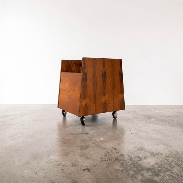 Brown Rosewood Magazine Rack by Rolf Hesland for Bruksbo, 1960s For Sale - Image 8 of 9