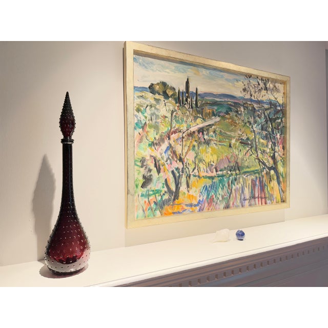 Classic mid-century decor. A wonderful accent piece in a beautiful deep eggplant shade. Guildcraft imported fine...