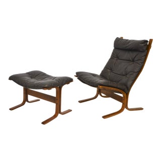 Mid-Century Sling Chair and Ottoman For Sale