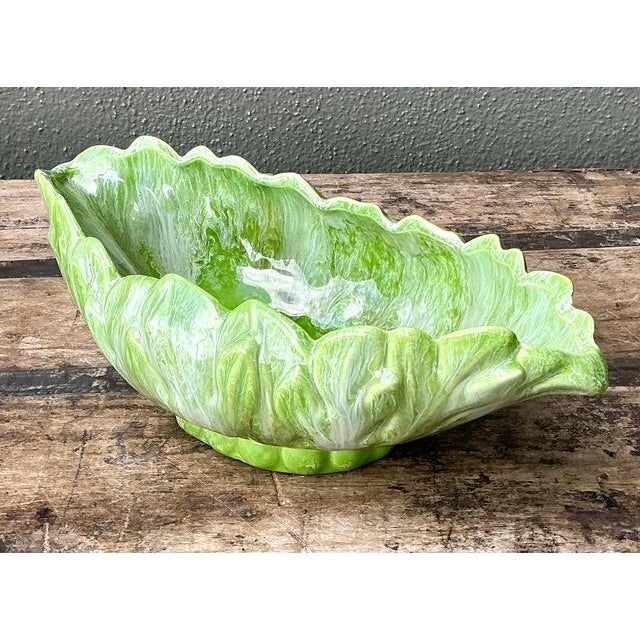 Vintage Royal Haeger Glazed Ceramic Leaf Bowl For Sale - Image 4 of 12