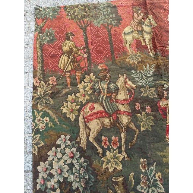 Mid-Century French Aubusson Jacquard Tapestry Médiéval Design, 1940s For Sale - Image 3 of 18