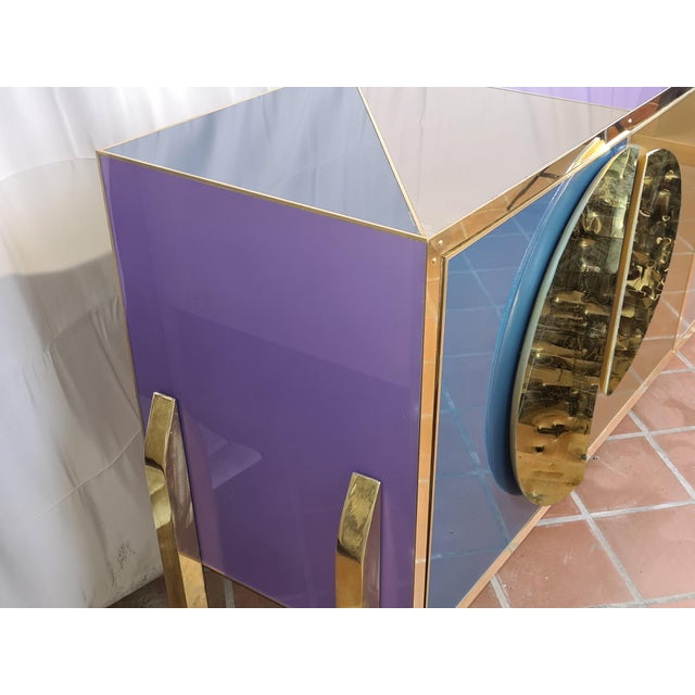 Ivory Murano Sideboard in Glass and Brass from Justfurnituress SRL For Sale - Image 8 of 9
