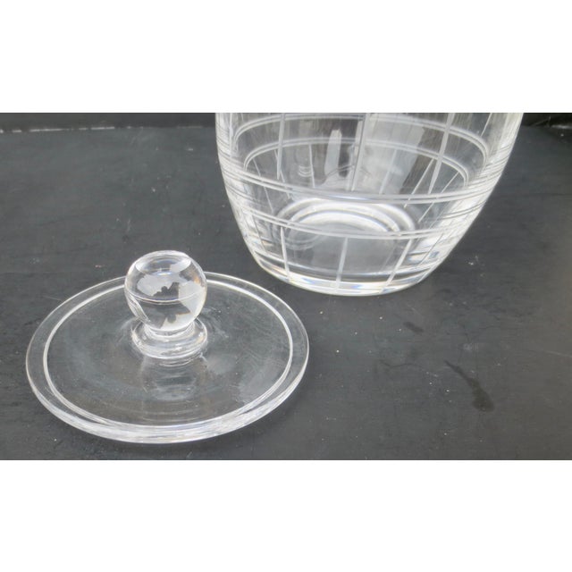 Glass Mid 20th Century Crystal Cookie Jar by Stuart England For Sale - Image 7 of 8
