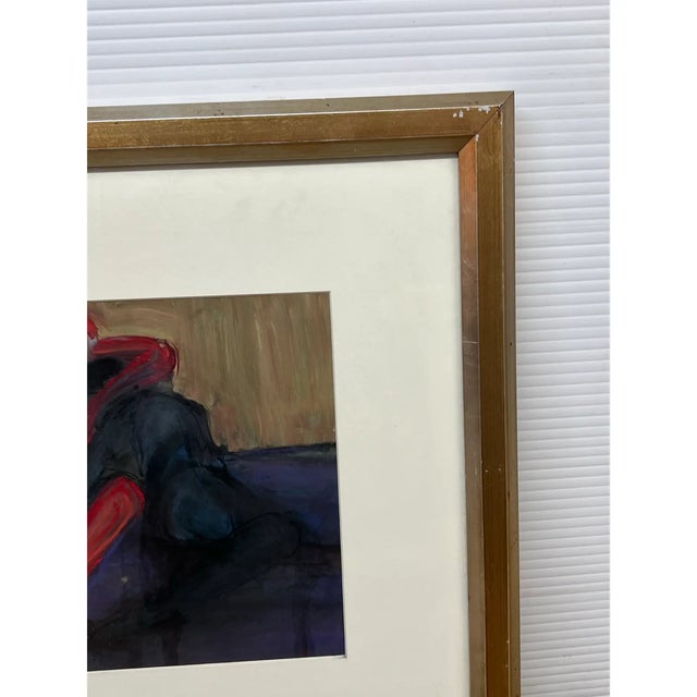 Nancy Willis Two Spies in Red Painting, Circa 1980 For Sale - Image 10 of 11