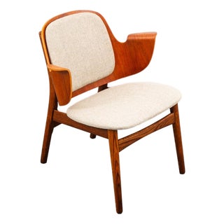 1960s Mid Century Danish Modern Lounge Chair Teak Hans Olsen Bramin Model 107 Armchair For Sale