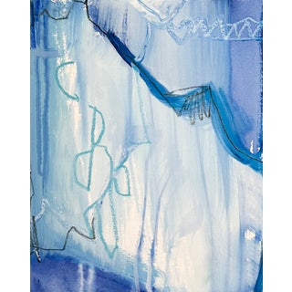 Waterfall 3 — Modern Minimal Blue Abstract Artwork For Sale