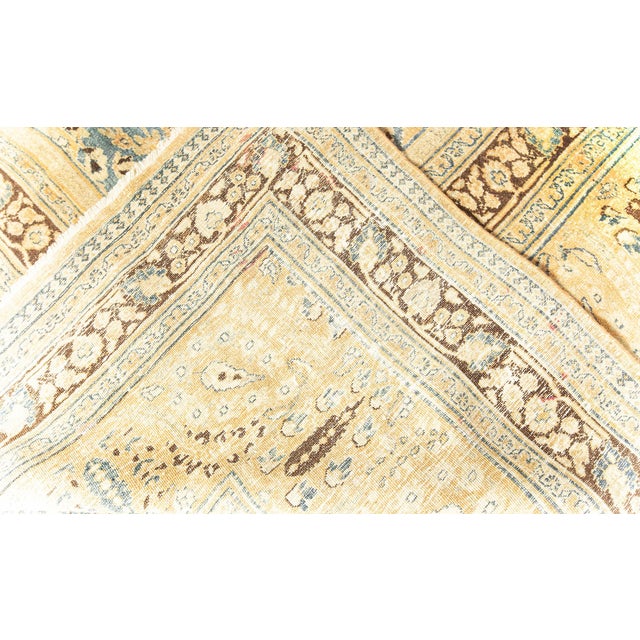 Antique Persian Khorassan Botanic Handmade Wool Rug For Sale - Image 9 of 9