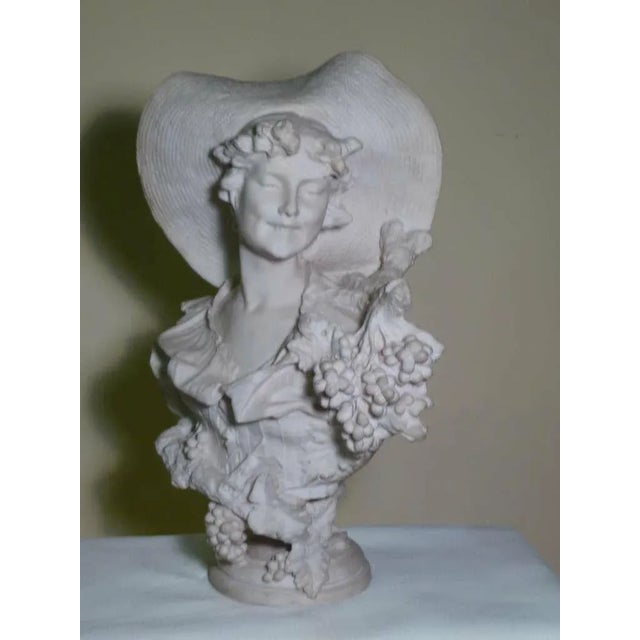 Sculpture 'Mona Lisa of the Vineyard'- 30" H. Bust After Caesare Lapini a Lovely Woman With an Enigm For Sale - Image 4 of 7