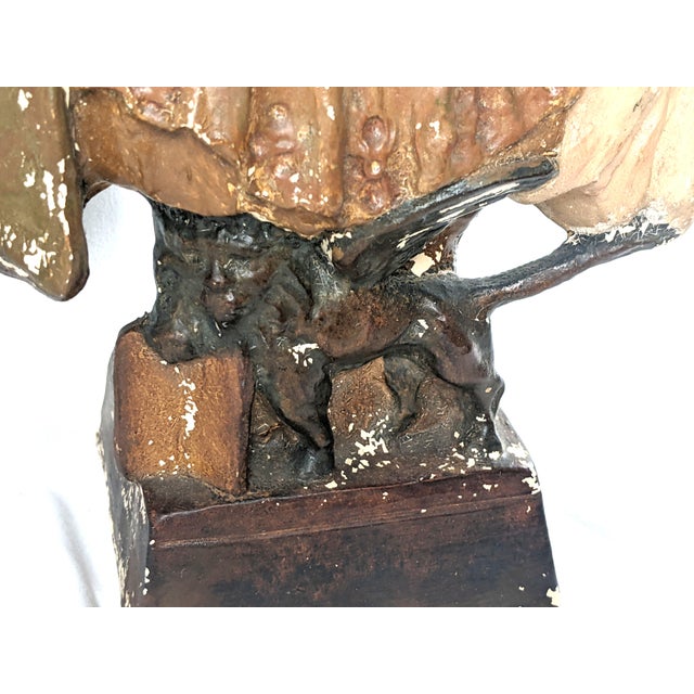 Antique Van Hassels Brussels Venetian Girl Bust, After Riccardo Aurili, With Gryphon Base For Sale - Image 4 of 18