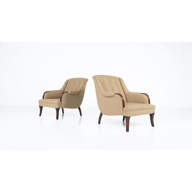 Pair of Armchairs, 1920s, Wood and Fabric - New Upholstery
