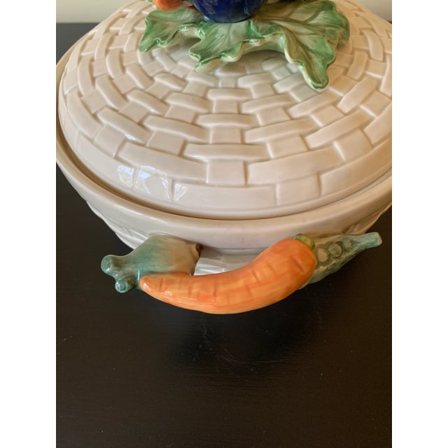 White Vintage Fitz & Floyd Trompe L’Oeil Basket Casserole Dish For Sale - Image 8 of 13