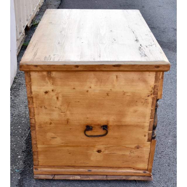 Late 19th Century Late 19th Century Pine Trunk or Mule Chest For Sale - Image 5 of 12