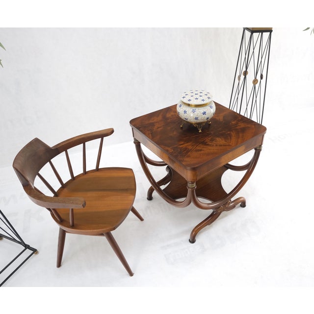 Mid-Century Modern Flame Carved Mahogany Regency Style Lamp Side Table Stand Clean! For Sale - Image 3 of 13