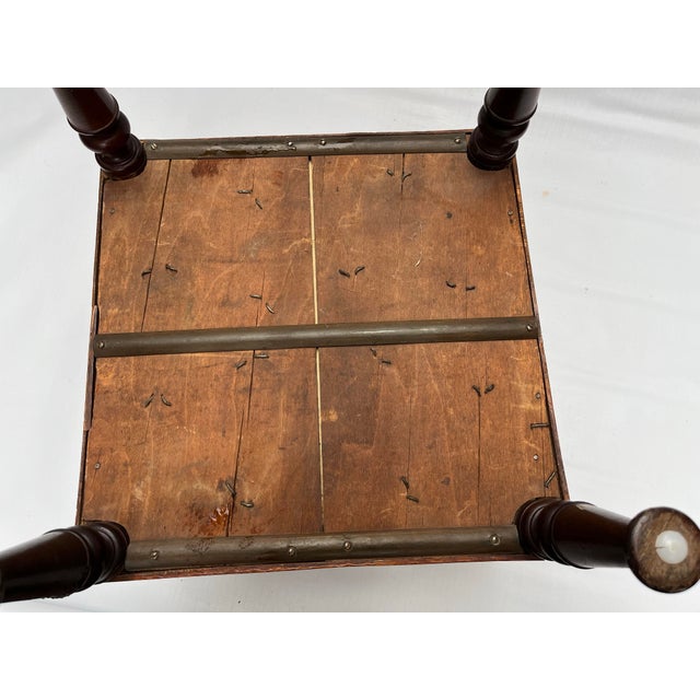 Antique Pinwheel Inlaid Footstool For Sale - Image 10 of 10