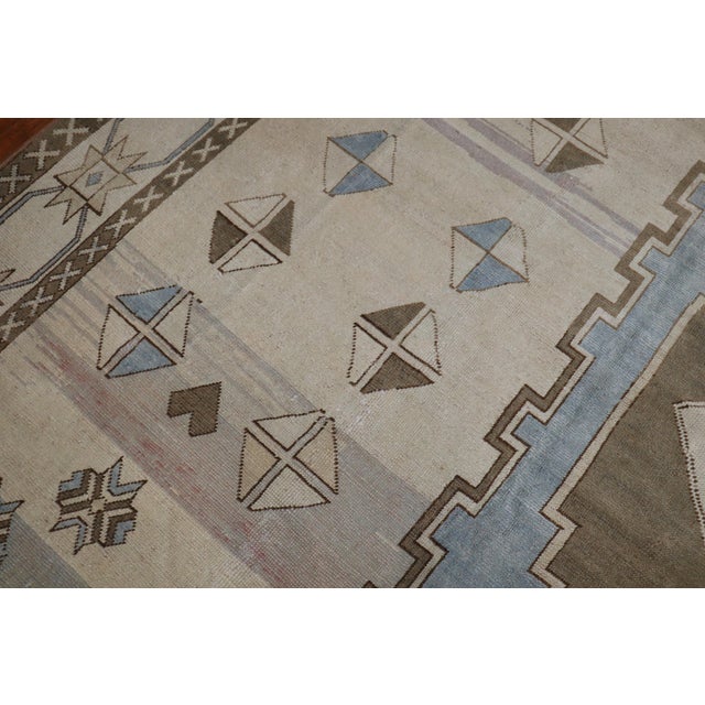 Vintage Cream Blue Oversize Rug - 13' x 15' For Sale - Image 4 of 9
