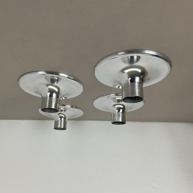 Silver Disc Wall Lights from Charlotte Perriand, Germany, 1970s, Set of 4 For Sale - Image 4 of 18