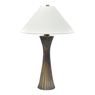 Fluted Silver Plated Table Lamp 2000 For Sale