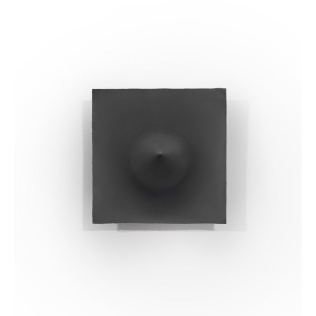 Cone Illusion by Cor Oda | Pan Pastel on Leather Mounted to Steel Base Abstract Form on Wall For Sale